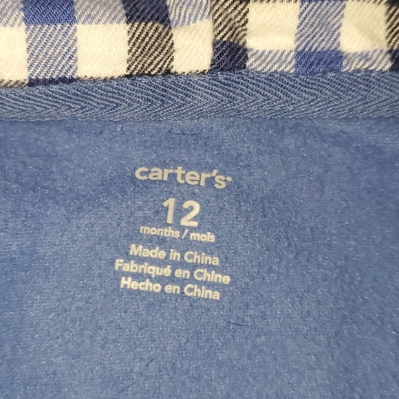 EUC!  Carter's fleece Onesie 12 months. - Picture 5 of 5